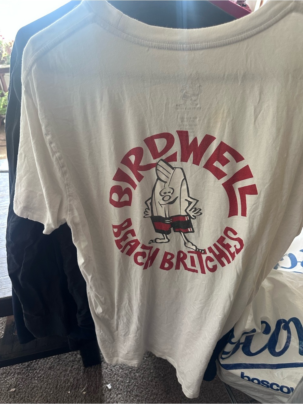 Birdwell White Graphic Tee with Red Logo